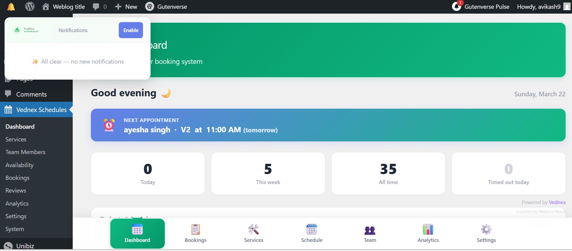 Push notification bell